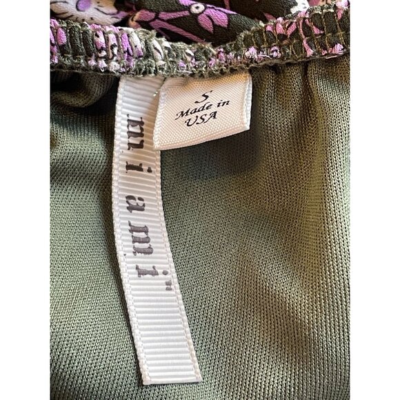 Strappy Floral Romper Lined Elastic Waist V-Neck (Made in the USA) Small - Picture 3 of 4